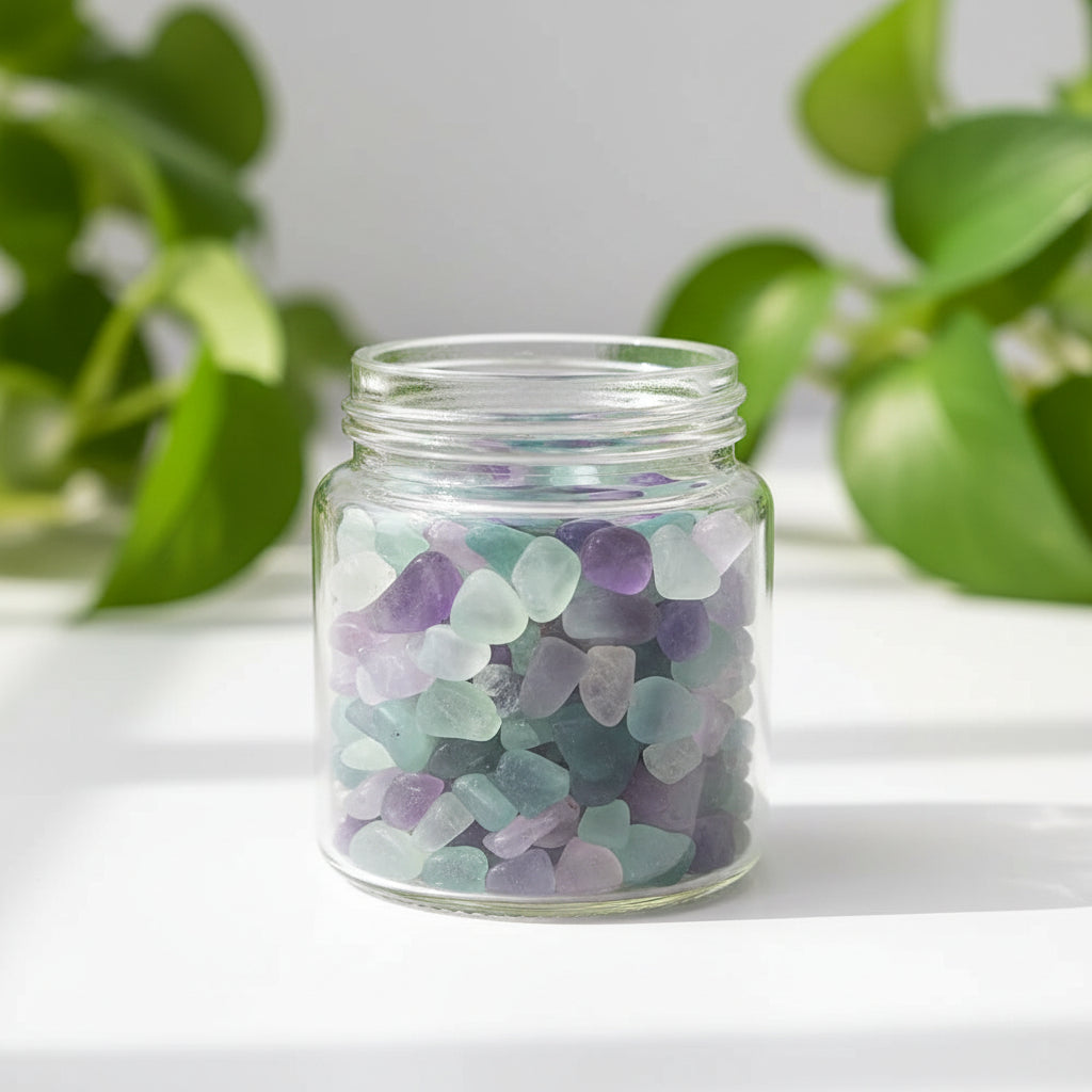 Natural Fluorite Quartz Crystal Chips for meditation, crafts, and crystal healing.