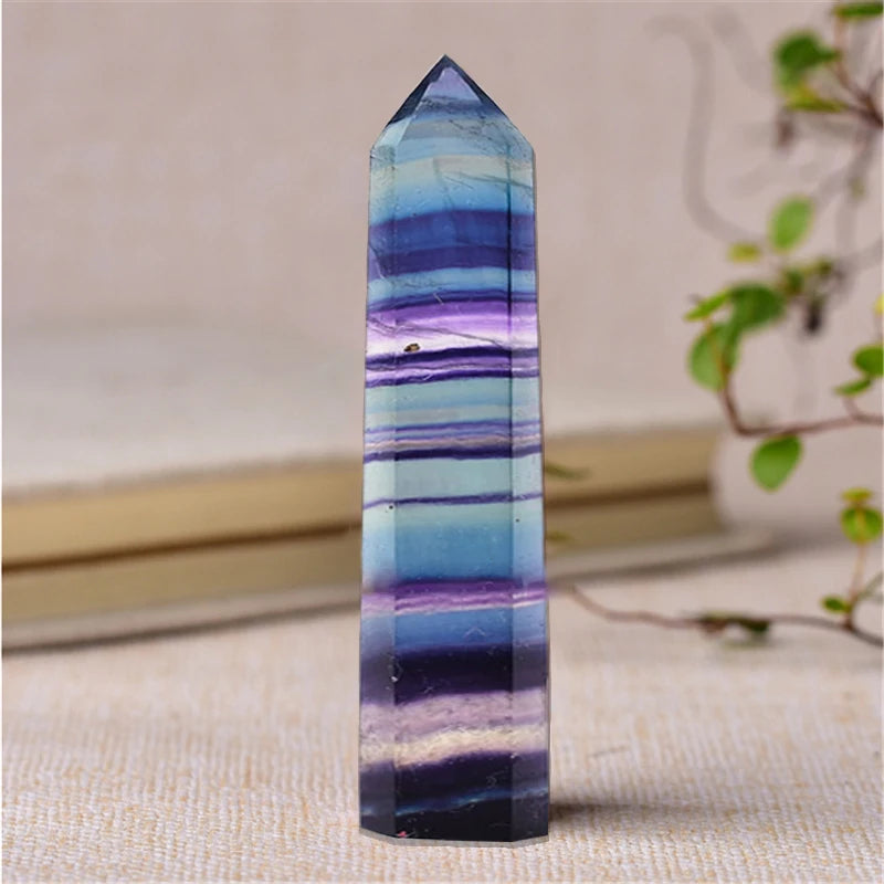 Natural Healing Stone Wand pointed crystal for altar display, energy cleansing, and spiritual practice.