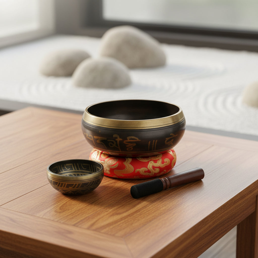 Nepal Tibetan singing bowl for meditation, mindfulness practice, and sound healing sessions.