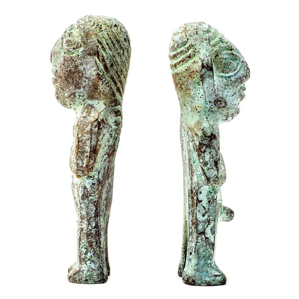 Pachamama & Pachapapa brass altar figures for sacred offerings, prayer spaces, and spiritual home styling.