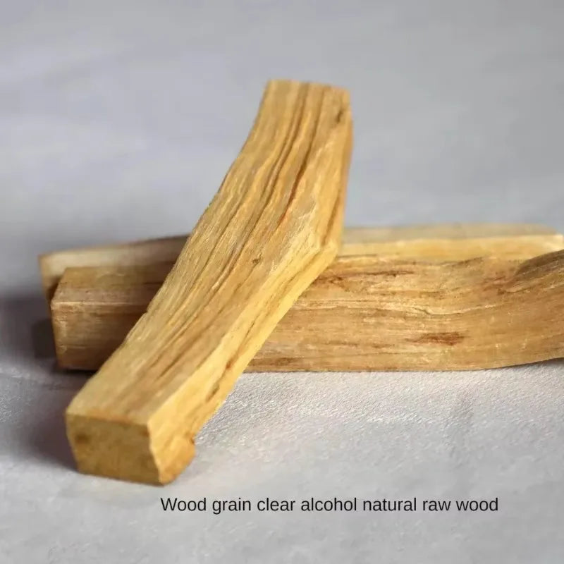 Peru Palo Santo Premium Holy Incense Sticks natural wood grain close-up showing authentic sourcing.