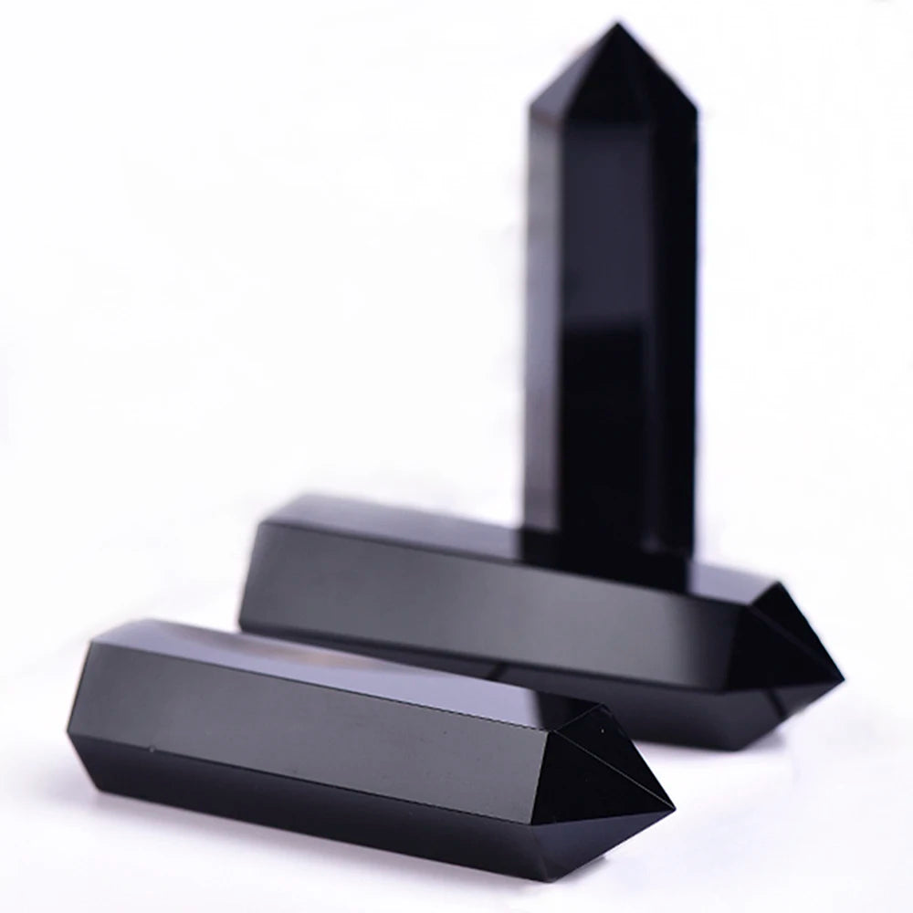 Natural Crystal Point Wand polished stone wand for massage therapy, meditation, and spiritual energy work.