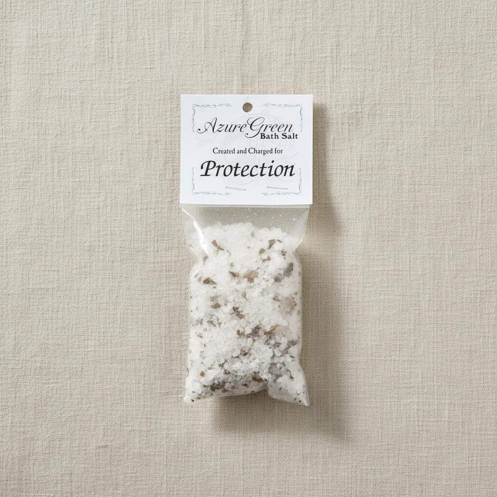 Protection bath salts ritual soak for warding rituals, self-care, and intention-setting bath practice.