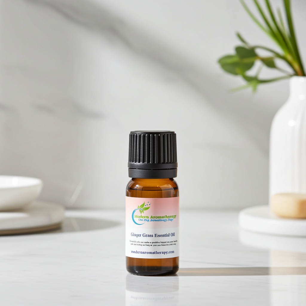 Pure Ginger Grass Essential Oil bottle for massage oil blending, aromatherapy, and daily wellness rituals.