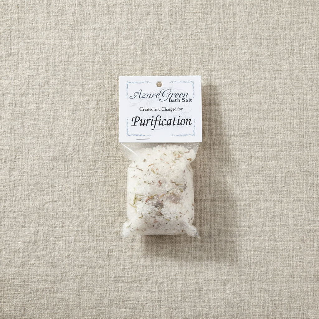 Purification bath salts ritual soak for cleansing rituals, self-care, and intention-setting bath practice.