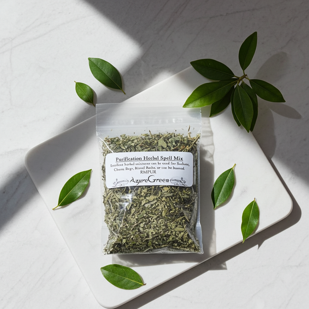 Purification Herbal Spell Mix 1oz herbal blend pouch for spellwork, cleansing rituals, and spiritual purification.