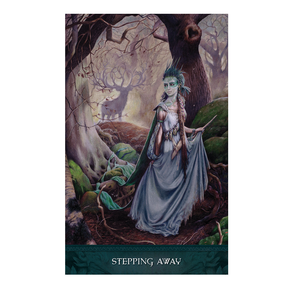 Raven's Wand Oracle cards spread out for divination practice and card study.