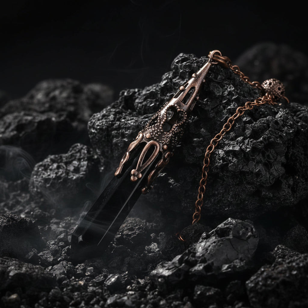 Reiki & Black Obsidian Crystal Pendulum for dowsing, divination, and energy work.