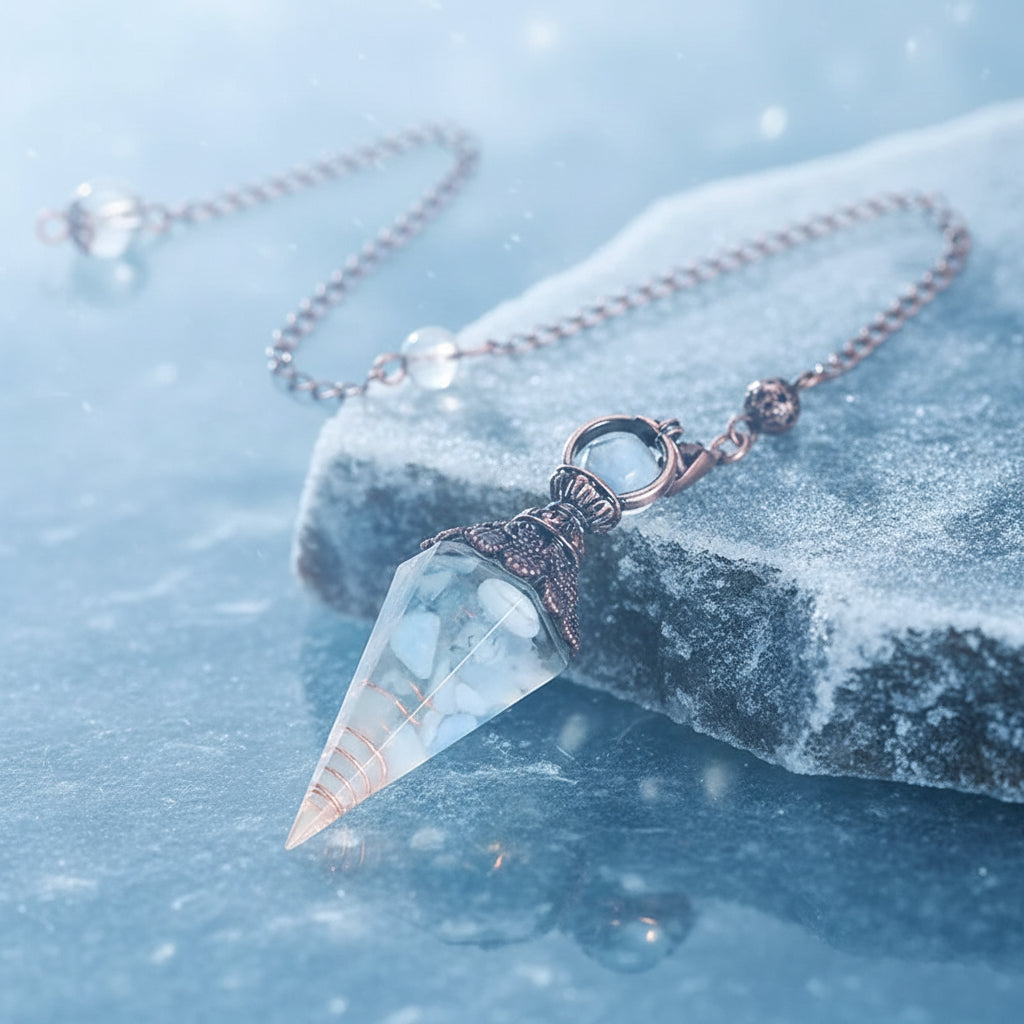 Resin 7 Chakra Healing Crystal Pendulum for dowsing, divination, and energy work.