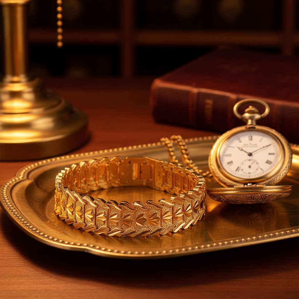 Retro 18K gold-plated coin link bracelet for everyday wear, layered styling, and vintage-inspired fashion.