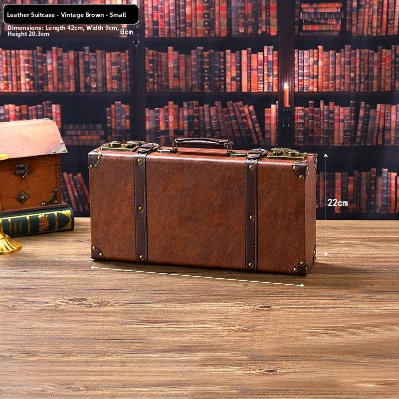 Retro European hand carry wooden organizer for arranging daily essentials, beauty products, and desk accessories.