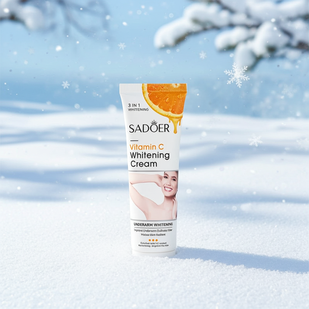 SADOER Vitamin C Body Lotion bottle for body hydration, skin softening, and daily moisturizing use.