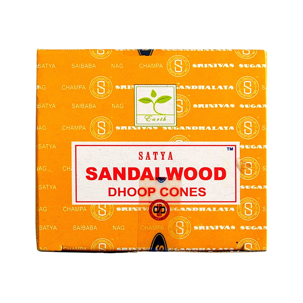 Satya Sandalwood Dhoop Incense Cones for meditation, purification, and daily ritual use.