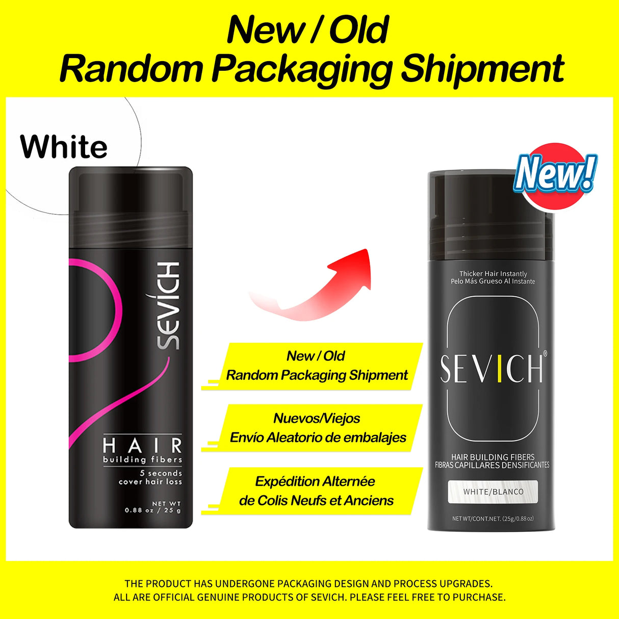 Sevich hair fibers bottle for creating natural-looking thick hair and covering visible sparse spots.