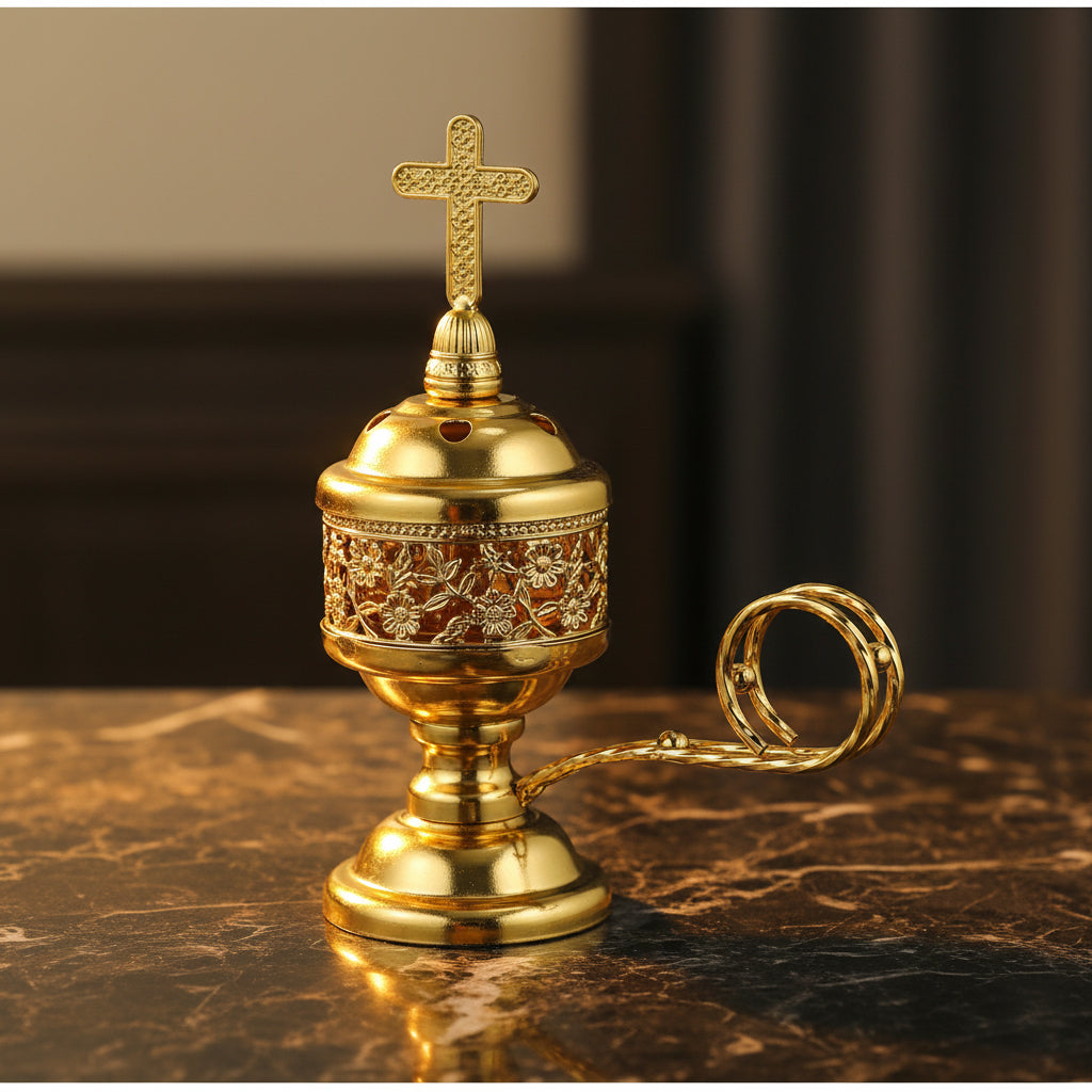 Silver Middle Eastern cone incense burner for burning cone incense during meditation, prayer, and home fragrance use.