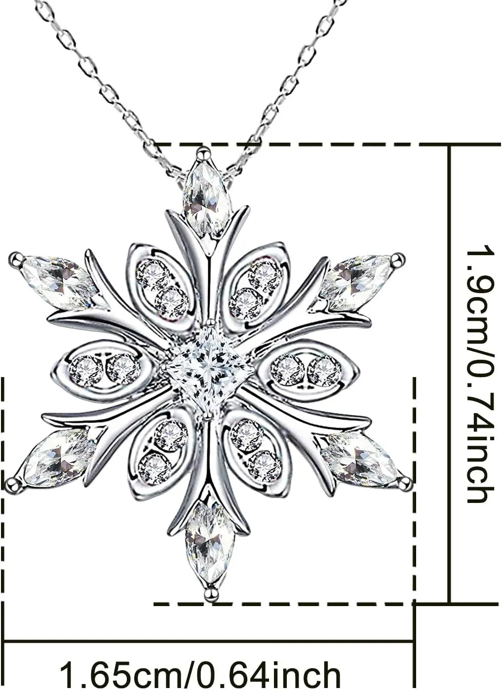 Women’s Silver-Plated Snowflake Necklace pendant necklace for seasonal outfits, festive occasions, and daily jewelry wear.