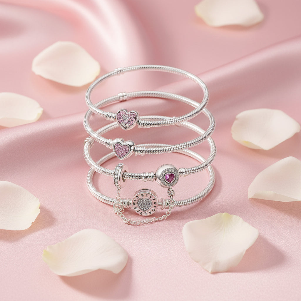 Silver Zircon Heart Love Bracelet Charm jewelry piece for bracelet styling, gift giving, and everyday accessory wear.