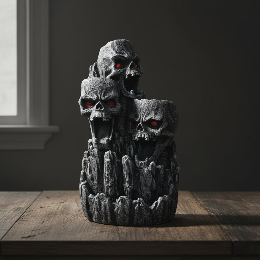 Skull Island backflow incense burner resin holder for burning cone incense during meditation, relaxation, and home decor use.