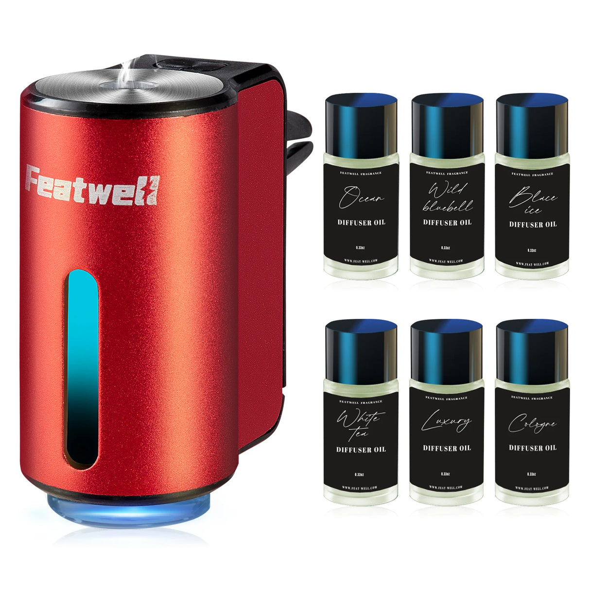 Smart Car Aromatherapy Diffuser fragrance humidifier for scented mist, odor control, and relaxing car interior use.