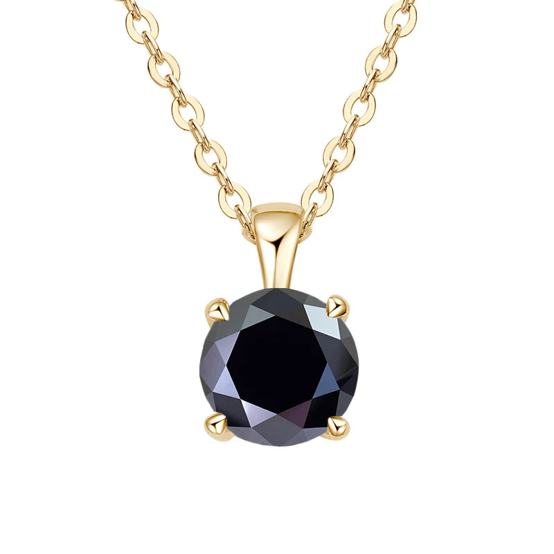 Solitaire moissanite necklace with four-prong pendant setting for refined daily wear, bridal looks, and meaningful gifting.