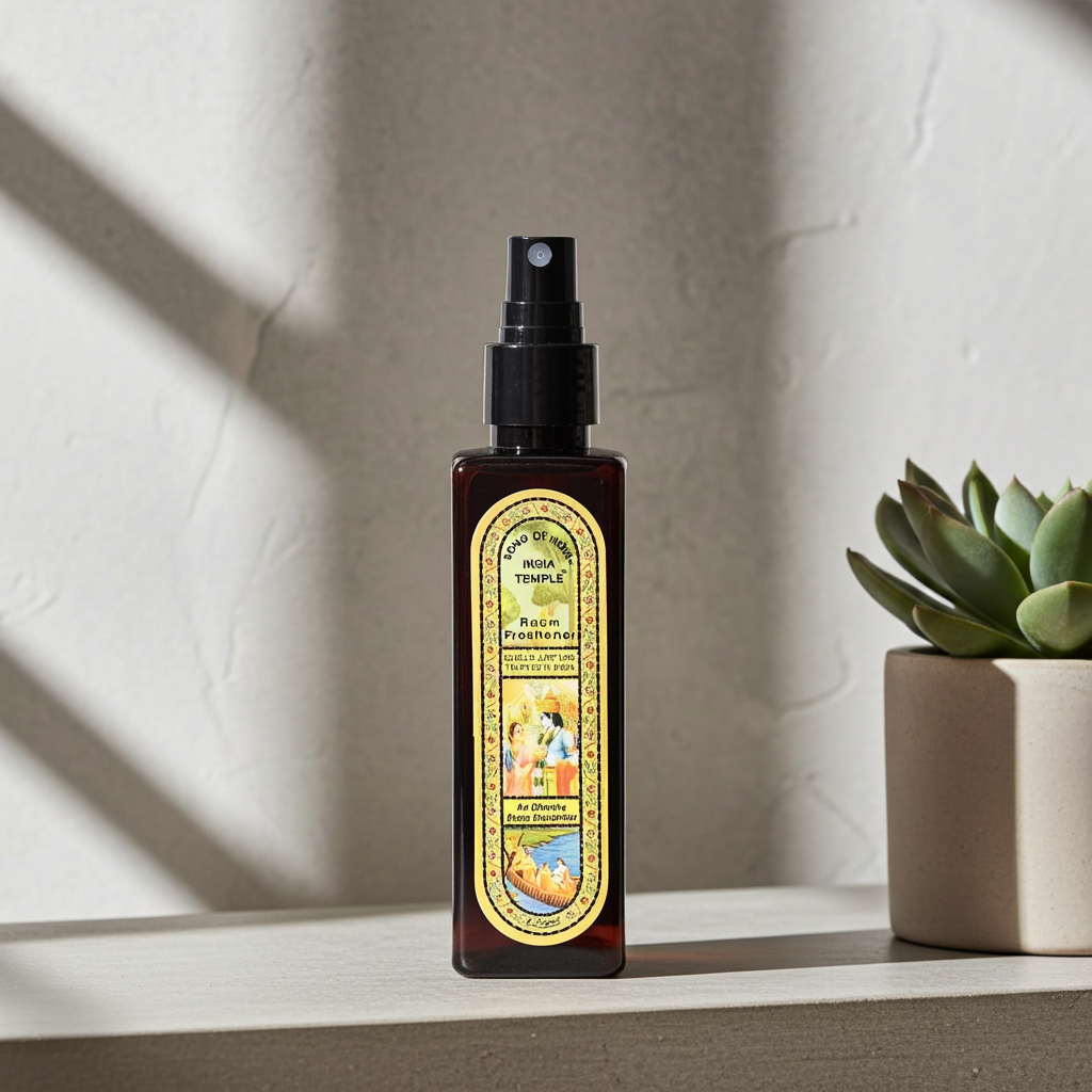 Song Of India India Temple home spray displayed for creating a fragrant and inviting atmosphere.