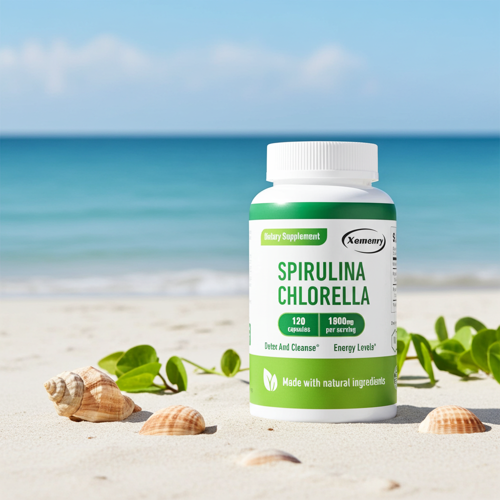 Spirulina Chlorella Capsules bottle for daily wellness support, algae blend nutrition, and supplement routine use.