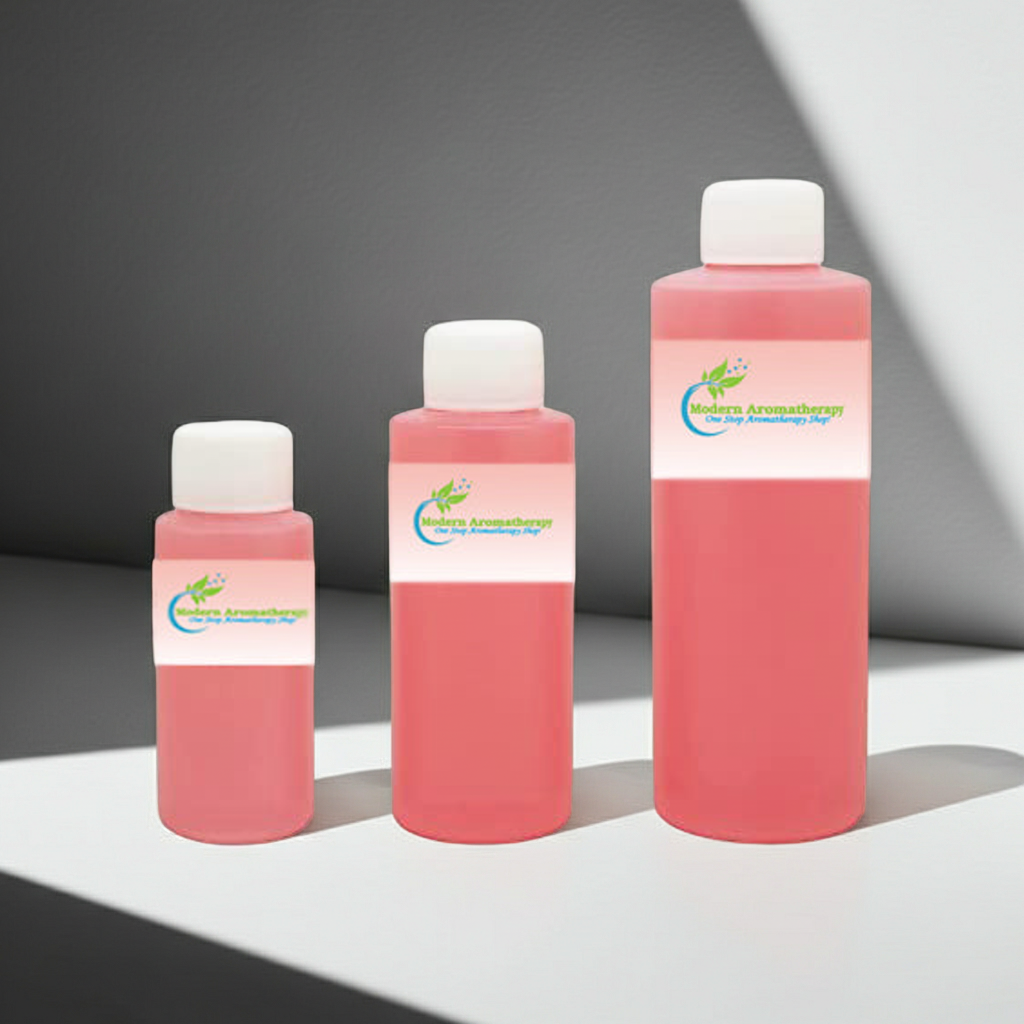 Strawberry scented fragrance oil bottle for wax melts, diffuser blends, and DIY perfume projects.