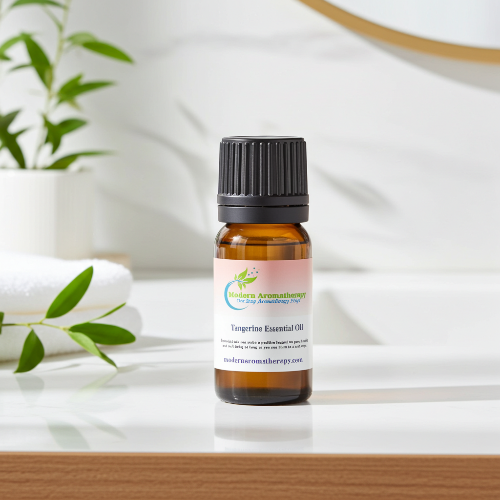 Bottle of Tangerine Essential Oil for aromatherapy, diffuser blends, and everyday citrus home fragrance.