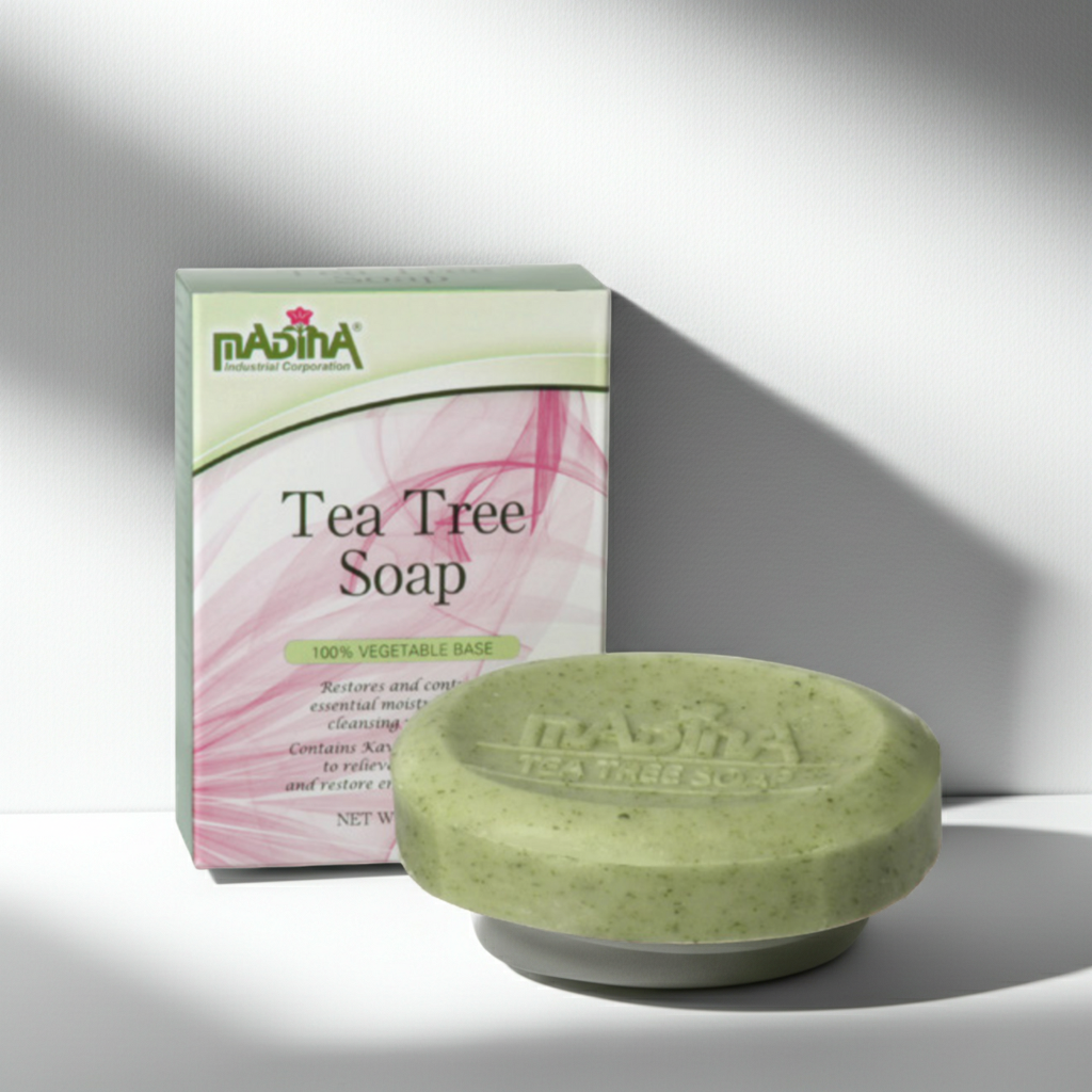 Tea Tree Stress Relief cleansing bar soap for washing the skin, bathing, and everyday personal care.