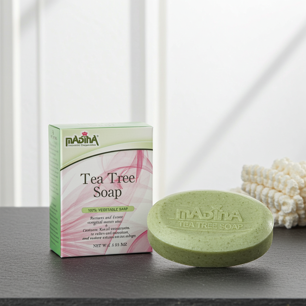 Tea Tree Stress Relief Soap bar for daily cleansing, bathing, and refreshing the skin.