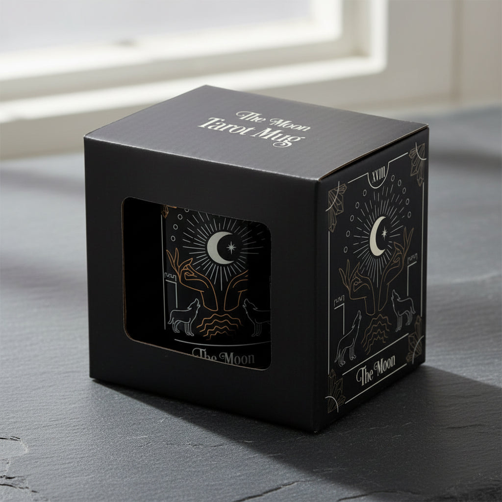 The Moon Tarot Card Mug, 11oz, handle view