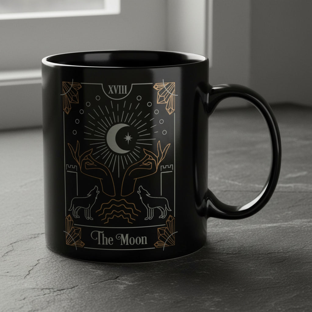 The Moon Tarot Card Mug, 11oz, side view