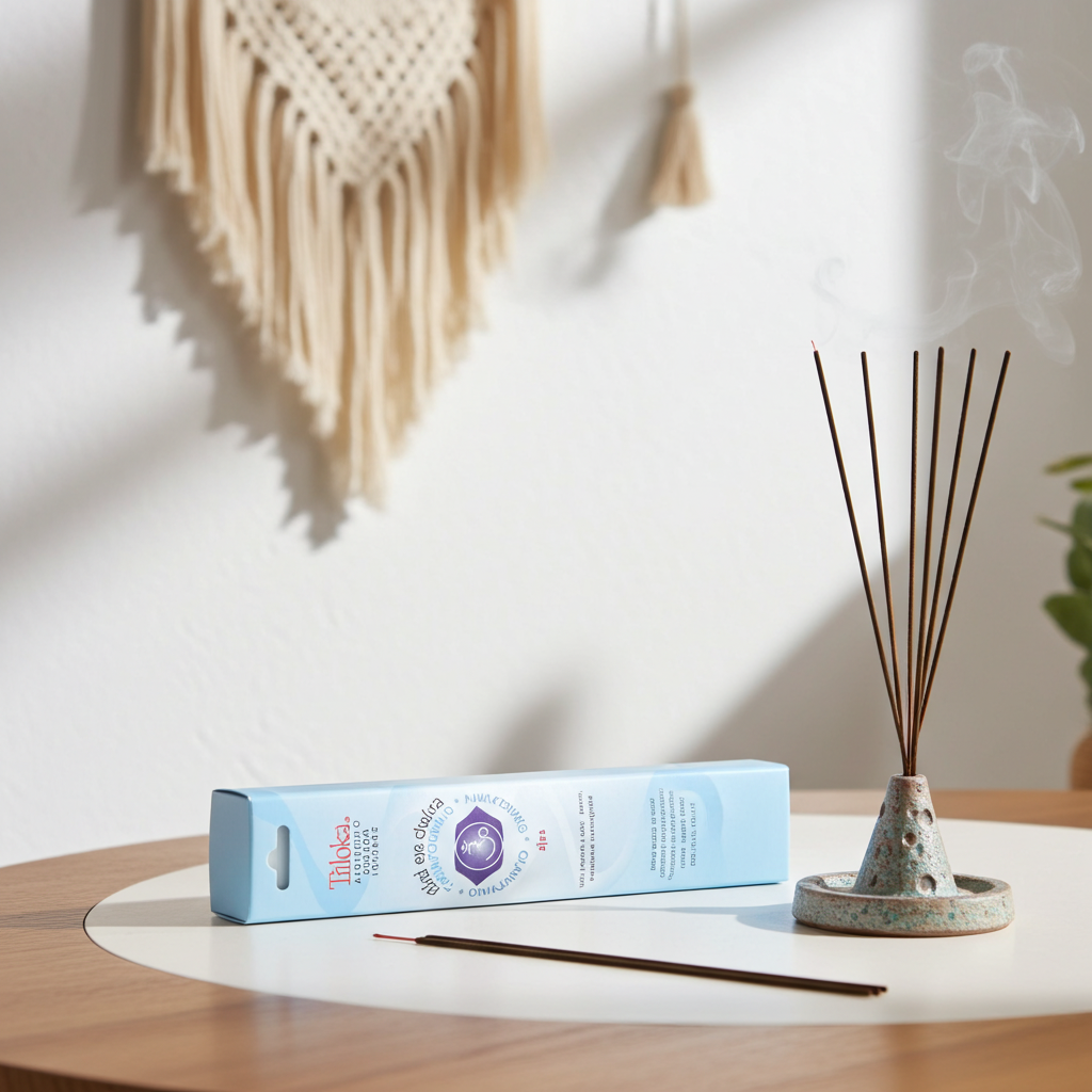 Triloka Third Eye Chakra incense sticks for prayer, mindfulness, and third eye chakra practice.
