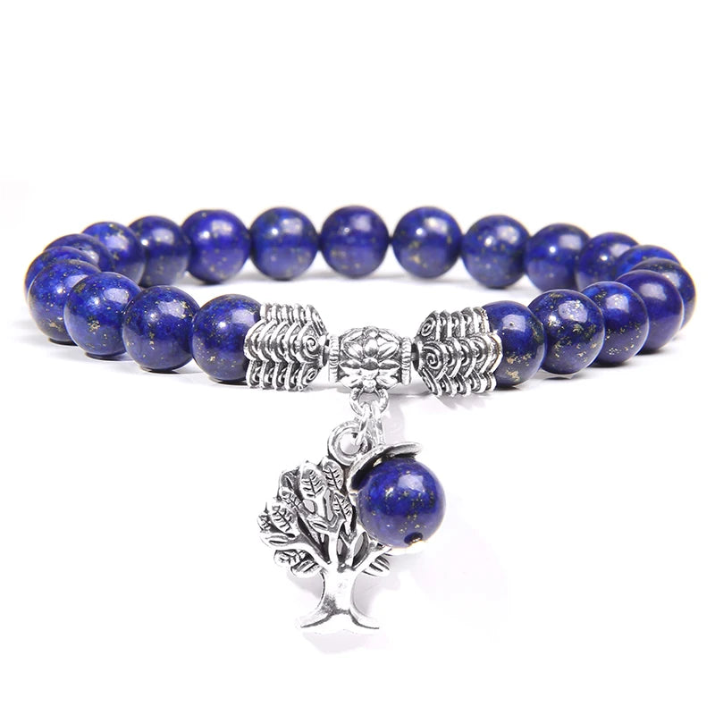 Tree of Life healing bead charm bracelet for meditation sessions, spiritual practice, and everyday jewelry wear.