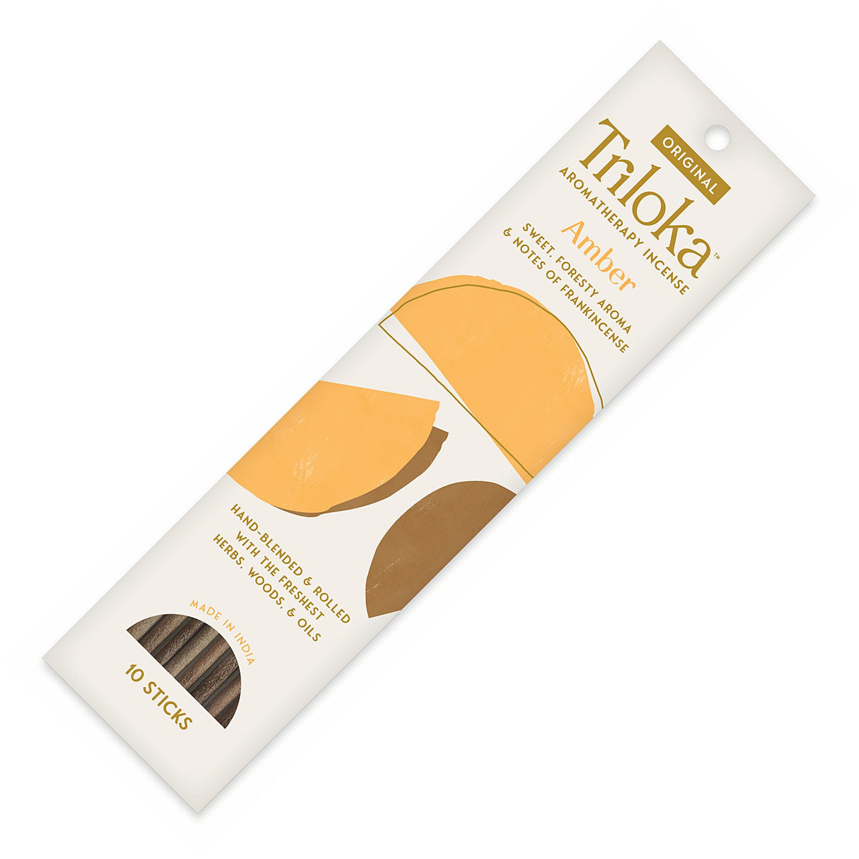 Triloka Amber Incense Sticks for meditation, yoga, and study.