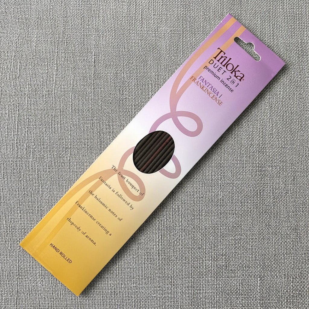 Triloka Duet Fantasia-Frankincense Incense Sticks for meditation, relaxation, and quiet evenings.