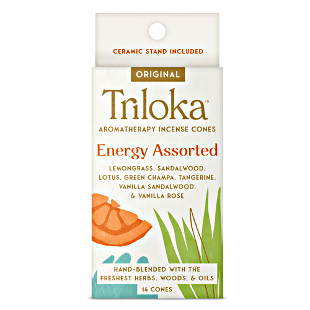 Triloka Energy Assorted Incense Cones for meditation, relaxation, and home ambiance.