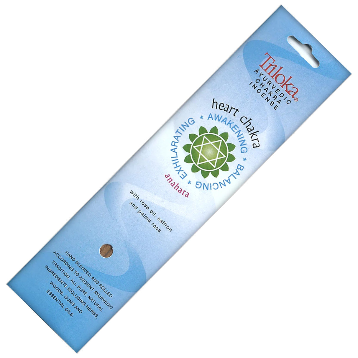 Triloka Heart Chakra Incense Sticks for meditation, chakra balancing, and emotional wellness use.