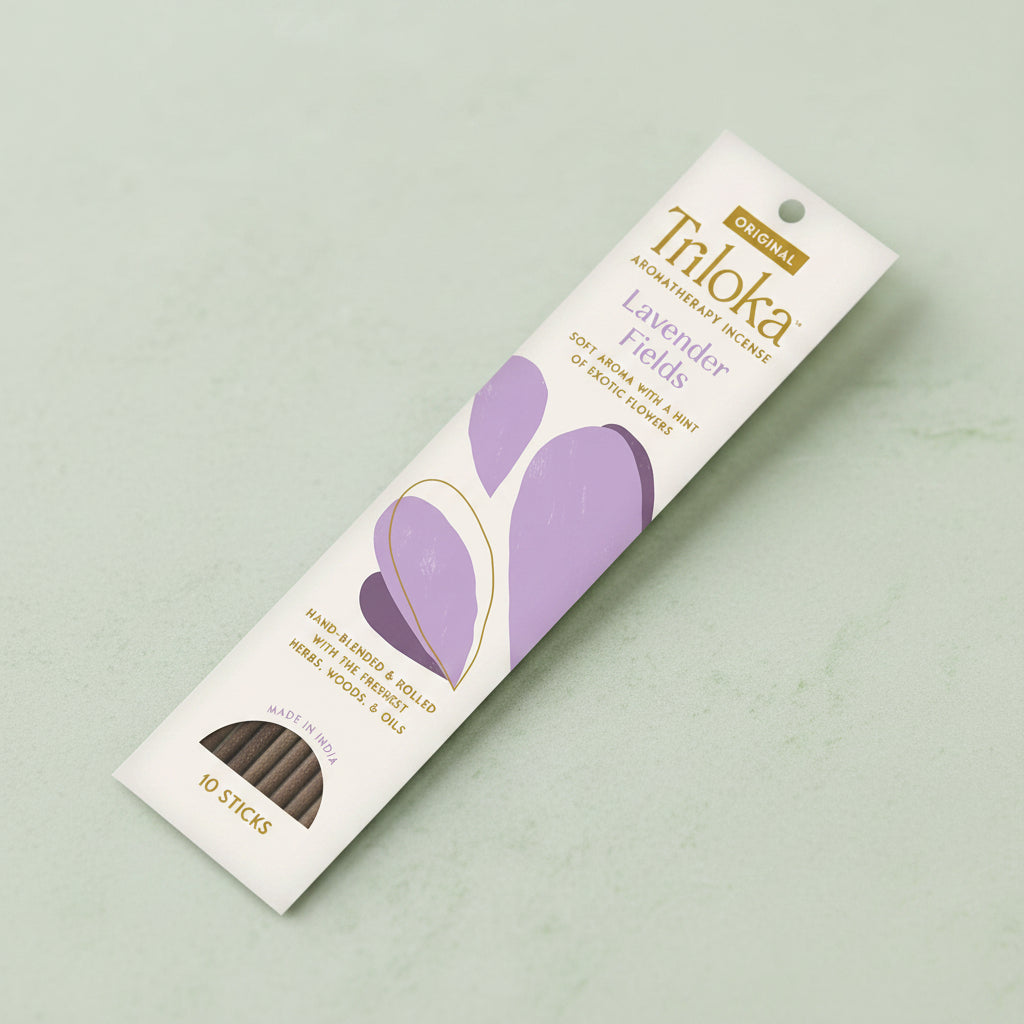 Triloka Lavender Fields Original Incense Sticks for relaxation, meditation, and calming home fragrance.