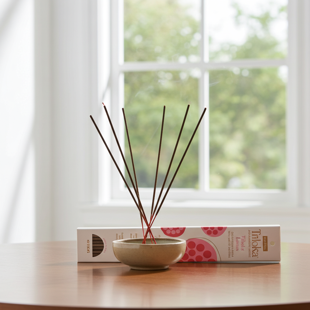 Triloka Tibetan Lotus Original incense sticks for meditation, relaxation, and spiritual home fragrance use.