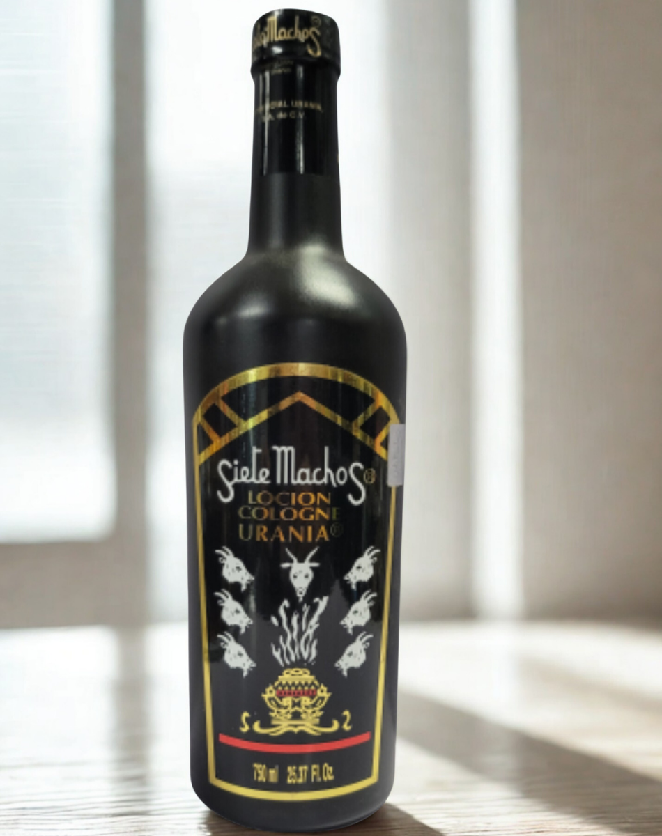 Urania Siete Machos Cologne 750ml bottle for personal fragrance, spiritual cleansing, and daily refreshing use.