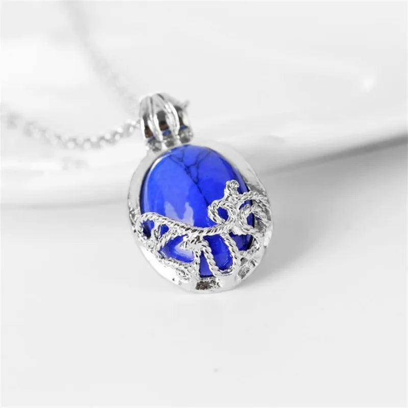 Vintage style Elena Gilbert Blue Stone choker necklace for romantic outfits, costume accessories, and elegant styling.