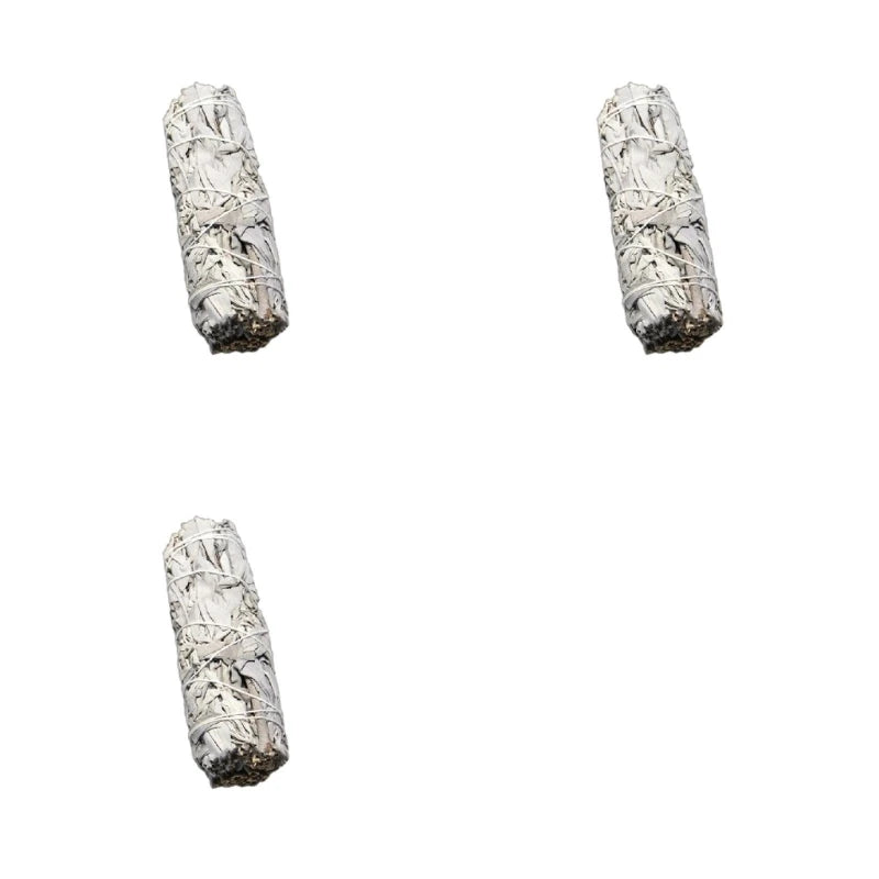 White Sage ritual smudge stick bundles for ceremonial cleansing, spiritual practice, and aromatherapy use.