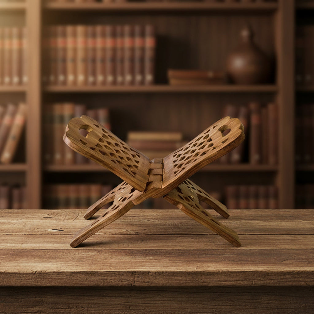 Wooden Book Holder with Handle 15 inch reading stand for holding books, cookbooks, and study materials.