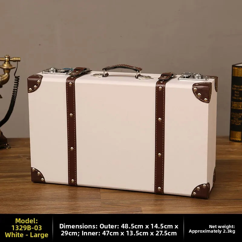 Wooden handheld storage organizer with retro look for arranging cosmetics, craft tools, and personal accessories.