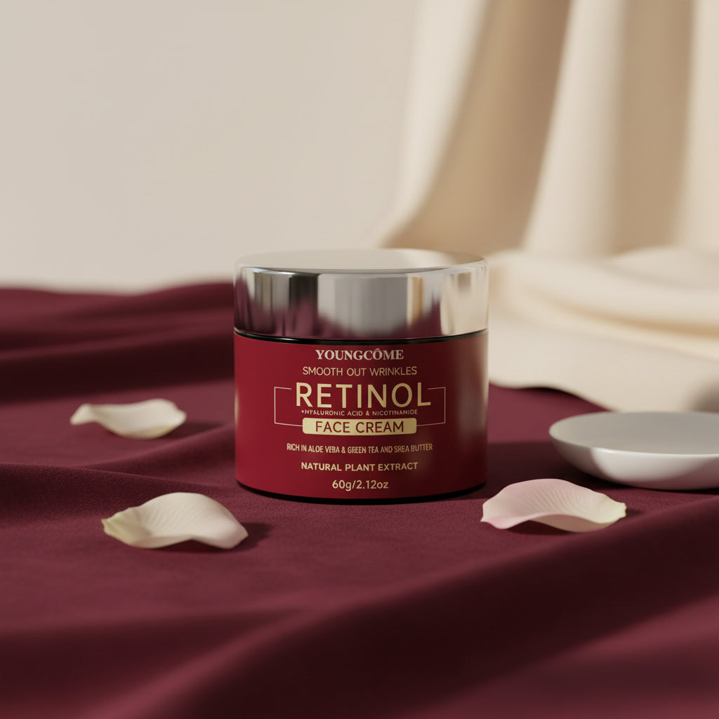 YOUNGCOME Retinol Lifting and Firming Face Cream jar for anti-aging, fine line reduction, and daily facial skincare.