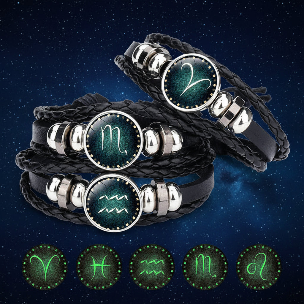 Zodiac Glow-in-the-Dark Constellation Bracelet jewelry bracelet for astrology style, nighttime wear, and zodiac-themed gifting.