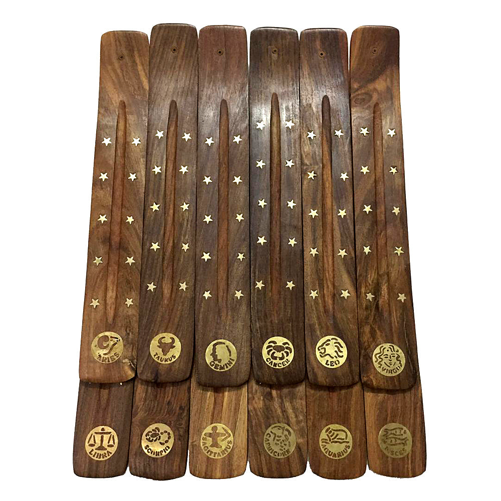 Zodiac Sign wood ash catcher for incense stick burning