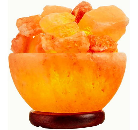 Himalayan Salt Lamp Bowl with Natural Crystal Chunks