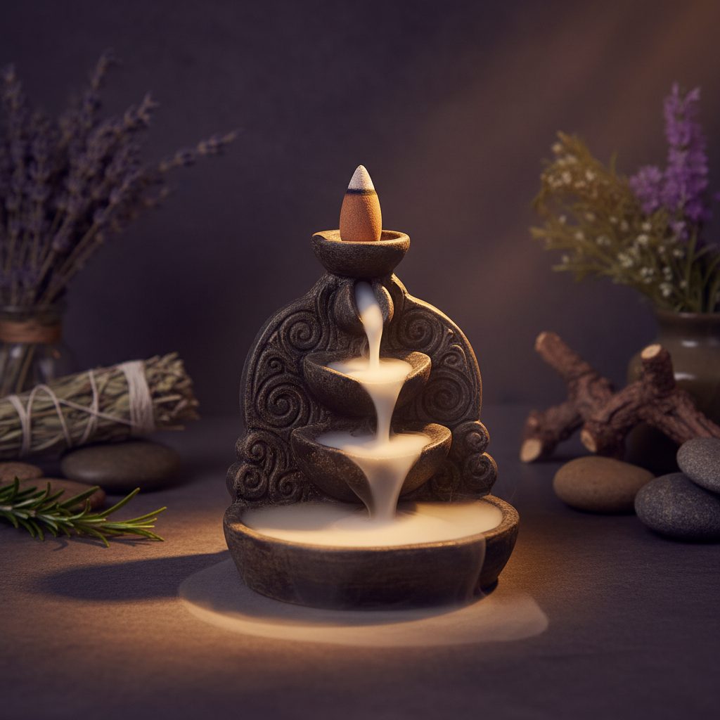 Balaji Backflow Incense collection banner featuring incense sticks and cones with natural botanicals, for aromatherapy, ritual, and everyday home fragrance.